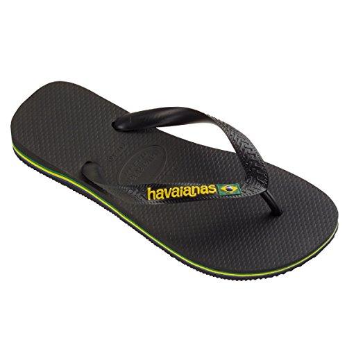 Havaianas Brasil Logo (Mini Me), Infradito Unisex - Bambini e ragazzi, Black/Black, 23/24 EU