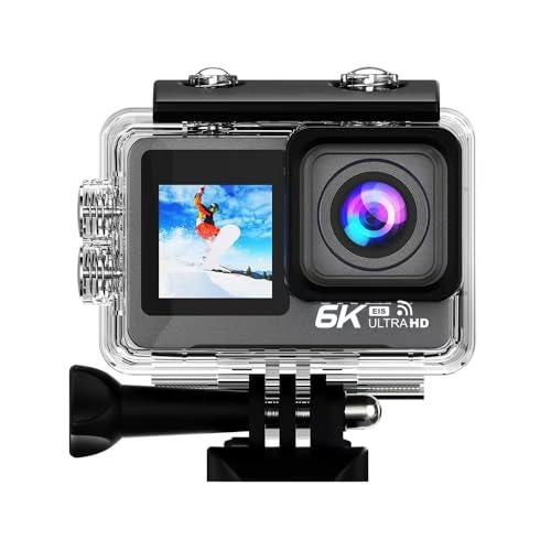 Lipa AT-M82TR Action Camera IPS Wifi - Action camera impermeabile - Sensore IMX - 21 accessori - Risoluzione 6K - Dual Screen - SD fino a 256 GB - Remote -6K 30 FPS - EIS - +SD 16 GB
