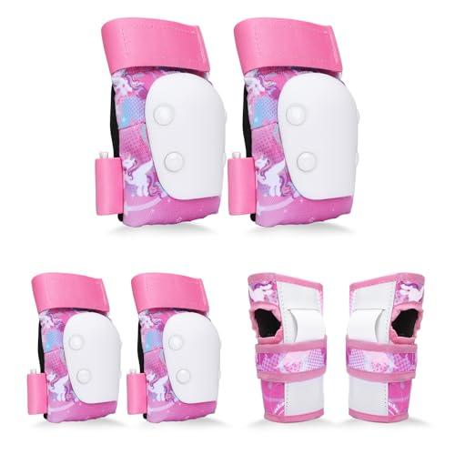 YOOXARMOR Set di Protezioni per Bambini da 3 a 8 Anni, Ginocchiere, Gomitiere, Polsiere Regolabili per Pattini a Rotelle, BMX, Bici,Ciclismo,Skateboard,Pattini in linea,Monopattini[6 Pezzi]