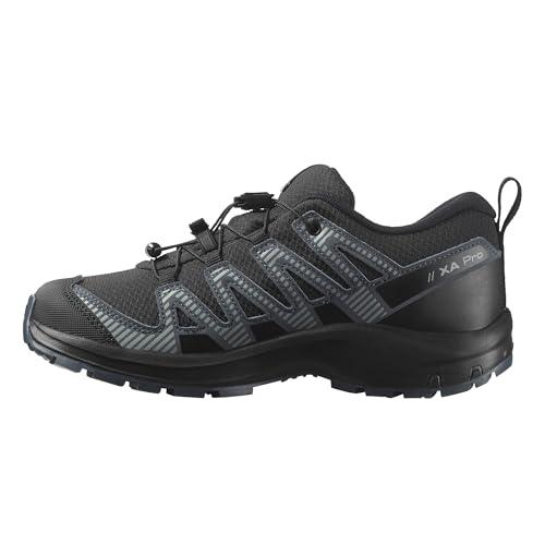 Salomon Xa Pro V8 Waterproof, Scarpe da Trekking Unisex - Bambini e ragazzi, Black Turbulence Quarry, 38 EU