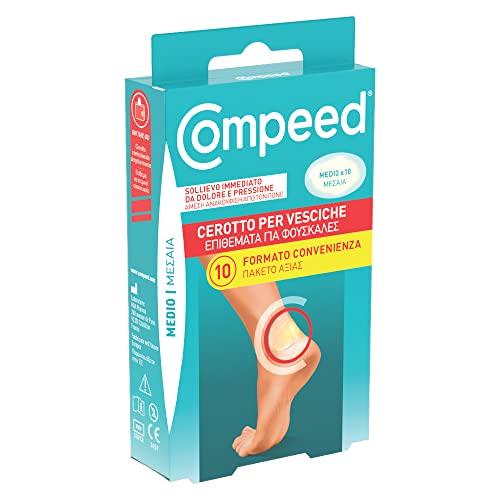 Compeed Cerotti per vesciche. Lunga durata e resistenti all'acqua. Per vesciche medie o grandi, 10 Cerotti Pack 100% plastic free