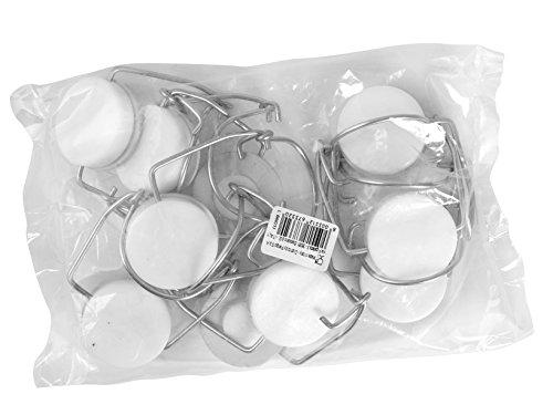 Home 1203600 Dama Confezione 10 Tappi Vetro, 5 lt, Bianco, unità