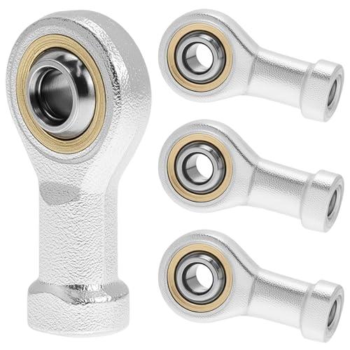 QWORK® 4 Pz 6mm Cuscinetto Estremità Stelo, M6 x 1.0 Rod End Bearing Filettatura Femmina Autolubrificante