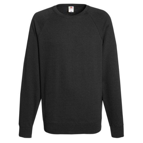 Fruit Of The Loom - Felpa Girocollo Maniche Raglan - Uomo (XL) (Nero)