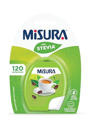 Misura Stevia Dolcificante in Compresse, Zero Calorie, Senza Glutine, Dolcificante di Origine Naturale, Confezione Apri e Chiudi Portatile, 120 Compresse