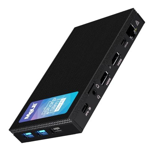 Mele Quieter4C Mini PC senza ventola Pro 16GB LPDDR5 512GB ROM Micro PC Alder Lake N100 (fino a 3,4 GHz) PC a fattore di forma ridotto USB-C 2 X HDMI 4K@60 Triplo display Computer desktop