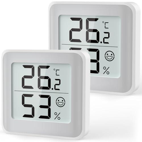 MeesMeek Termometro e Idrometro per Interni–Monitor Igrometro con Grande Display Digitale LCD,Indicatore di Comfort,Commutatore tra ℃ e ℉,Sensore di Temperatura e Umidità per Stanza del Bambino(2)