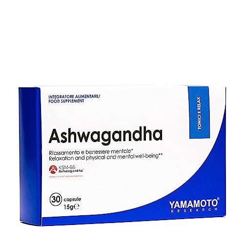 YAMAMOTO RESEARCH Ashwagandha 30 capsule, integratore con estratto secco di ashwaganda, per il rilassamento ed il benessere mentale e per contrastare lo stress psico-fisico