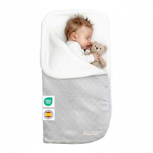 MIMUSELINA Sacco Nanna Invernale 0-6 Mesi Universale | Per Passeggino, Culla e Ovetto | Copertina Neonato Invernale Cotone Morbido e Caldo | 2 in 1: Sacco 92x46 cm o Coperta 92x92 cm
