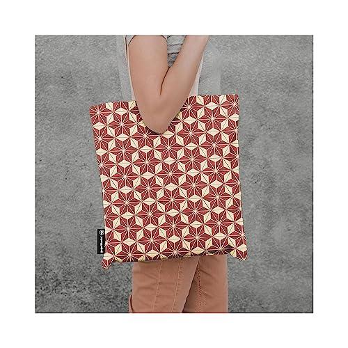 Paperblanks - Hishi - Ukiyo-e Kimono Patterns - Canvas Bag: Canvas Bag, interior zippered pocket, holds up to 7 kilos
