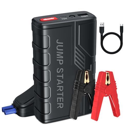 Momowin Avviatore batteria auto,1500A 12V (Fino a 7.0L Gas e 5.5L Diesel) Avviatore emergenza per auto/Moto Jump Starter con e Torcia LED,Porta USB da per Smartphone