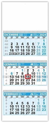 Agendepoint.it - Calendario Da Muro 2025 31x80 Cm Trittico Azzurro A 3 Spirali A Strappo 3 Mesi