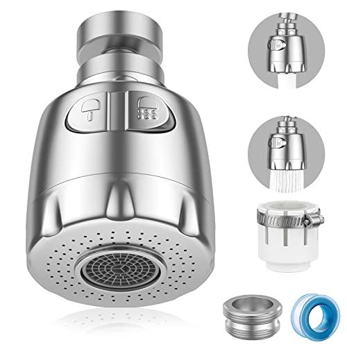 Vinabo Aeratore per rubinetto 360 ° girevole ugello rubinetto cucina ugello rubinetto rubinetto cucina lavello con filtro regolatore testa 2 modalità, aeratore rubinetto, atomizzatore rubinetto, testa