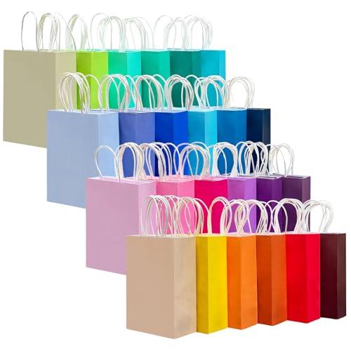 Gcardist 24 sacchetti regalo piccoli con manici Bulk 24 sacchetti di carta per feste da 8,3 x 6 x 3 pollici, diversi usi (15 x 8 x 21 cm, piccole dimensioni)