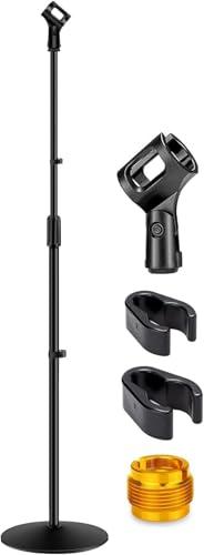 GLEAM Asta per microfono - Supporto universale per microfono con base compatta pesante…