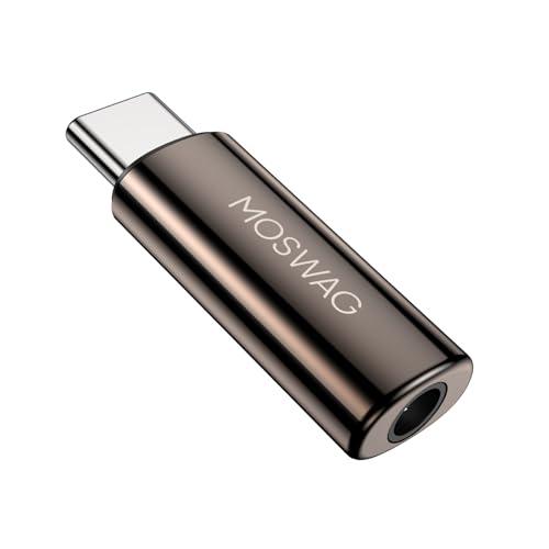 MOSWAG Adattatore USB C Jack con DAC integrato, Adattatore per cuffie audio da USB C a 3,5 mm, adattatore da C a 3,5 mm in lega di zinco compatibile con Galaxy S26, Nova 15, Xiaomi 17 Ultra, Mate 80