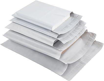 SULOLI Buste per Spedizioni Vinted,100 Pezzi Sacchetti Imballaggio per Spedizioni,Pacchi Spedizione Plastica Bianca di Miste Dimensioni