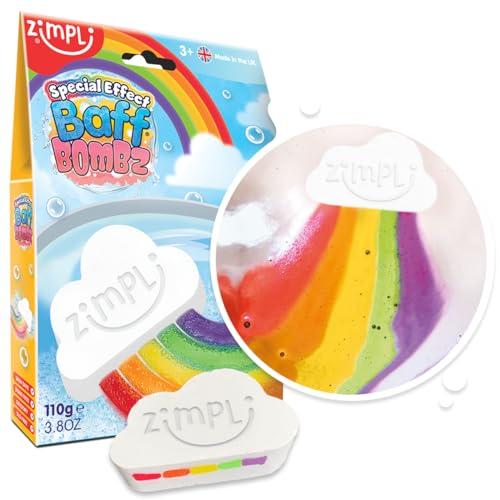 Bomba da bagno arcobaleno a nuvola grande di Zimpli Kids, crea magicamente un effetto speciale multicolore, regalo di compleanno per bambini e bambine, giocattolo per bambini, vegano e senza crudeltà