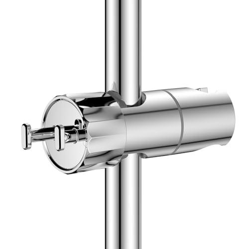 YEAUPE Supporto di Ricambio per Soffione Doccia - Universale Supporto Doccia Regolabile con 2 ganci per asta doccia da 16-28 mm, Porta Doccino, Porta Doccino per Doccia in ABS, Cromato