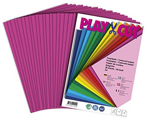 PLAY-CUT, 20 fogli di carta A4, 130 g/m², colore magenta, tinta unita
