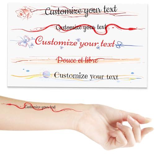 Personalized Temporary Tattoo Stickers (Text Version) - Custom temporary tattoo stickers (suitable for arms, body, shoulders), birthday party supplies, and gifts
