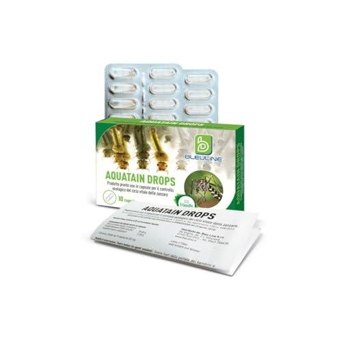 AQUATAIN DROPS IN CAPSULE IDROSOLUBILI PRONTO USO PER IL CONTROLLO ECOLOGICO DEL CICLO VITALE DELLE ZANZARE