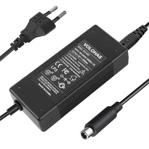 VOLOHAS Caricabatterie per Xiaomi M365 / Segway Ninebot Max G30/G30LP/G2/G2D/ES1/ES2/E25/f20d/f30d/f40d accessori scooter elettrici, 42V 2A, adattatore caricatore input: 100-240V AC, 50/60Hz, 1.5A