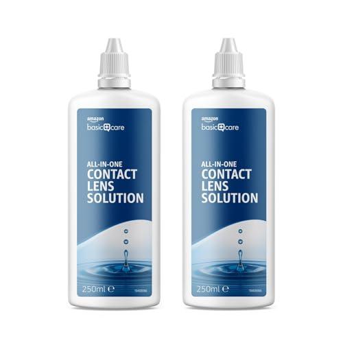 Amazon Basic Care, Soluzione per lenti a contatto tutto in uno 2 x 250 ml (compatibile con cassetta della posta)