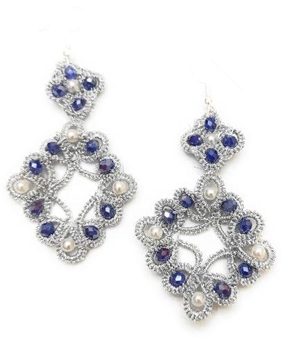 Orecchini chiacchierino con cristalli e pietre handmade realizzate a mano