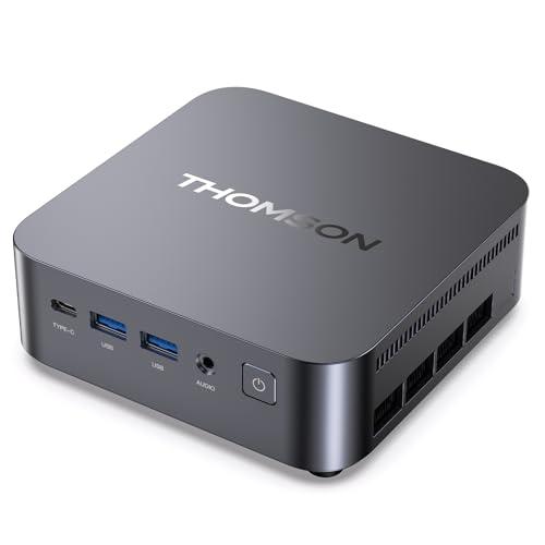 Thomson K3 Mini PC Ryzen 7 7730U (8C/16T, fino a 4,5 GHz), 16 GB DDR4 512 GB SSD Mini Computer Desktop con WiFi 6, BT5.2, Triplo display 4K, VESA per Ufficio, Design, Scuola