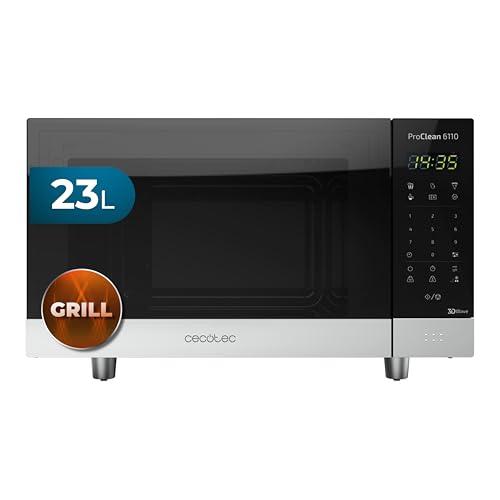 Cecotec Forno a Microonde nero ProClean 800 W, 23 litri, Rivestimento Ready2Clean per una migliore pulizia, pannello di controllo e tecnologia 3DWave, controllo touch, acciaio inossidabile