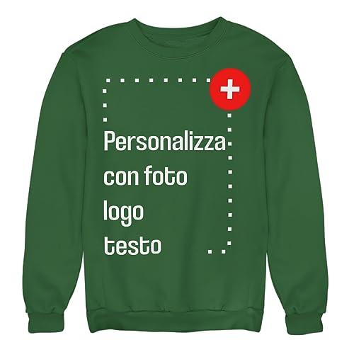 Colorfamily Felpa Personalizzata Girocollo Uomo Donna con Nome e Foto, Personalizzata con Logo o Testo, Idea Regalo, Stampa di Alta qualità