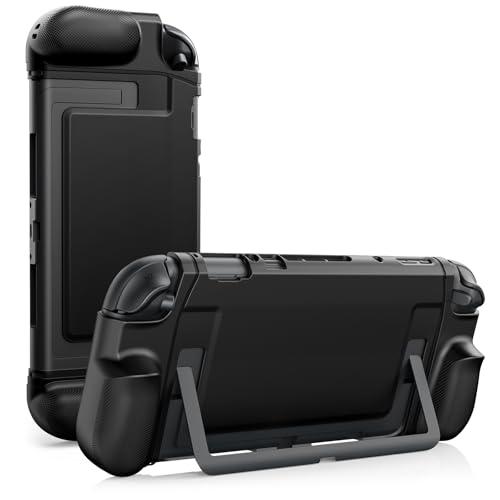 TiMOVO Custodia Agganciabile per Nintendo Switch 2 2025, Accessori Protettivi in TPU con Design Ergonomico per Console Switch 2 e JoyCon, Assorbimento Degli Urti Antigraffio Ritagli Precisi, Nero