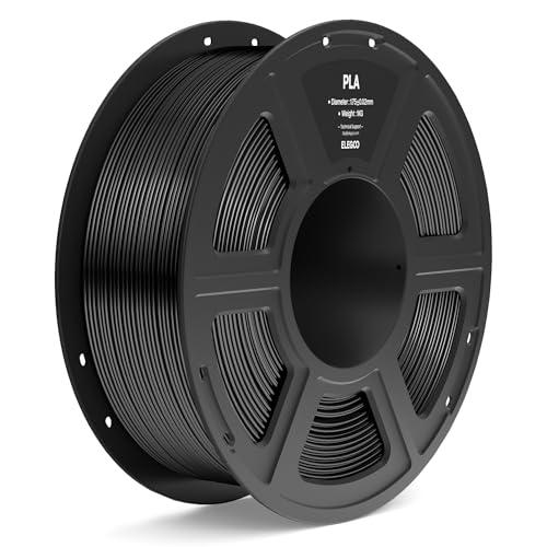 ELEGOO Filamento PLA 1,75mm Nero 1KG, Filamento per Stampante 3D, Precisione Dimensionale ±0,02mm, Bobina da 1kg (2,2lbs), Compatibile con la Maggior Parte delle Stampanti 3D