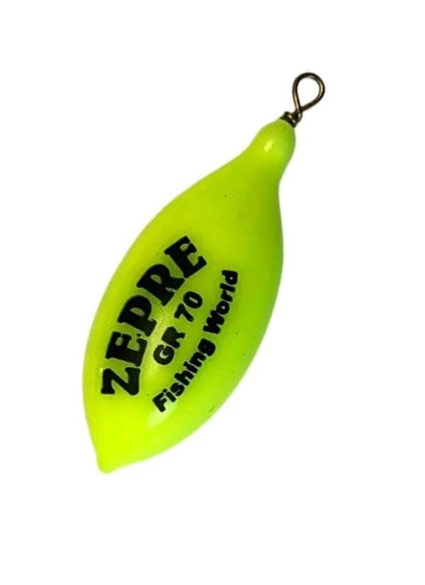 Piombo Pera Plasticato Fluo con Girella (50, Grammi)