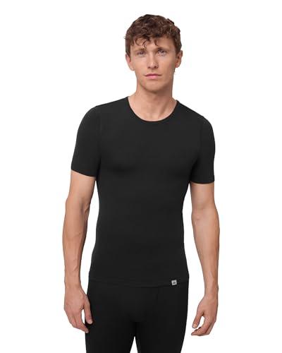DANISH ENDURANCE Maglietta Termica Uomo Lana Merino, Maglia Termica Manica Corta, per Escursionismo e Sci, Nero, S