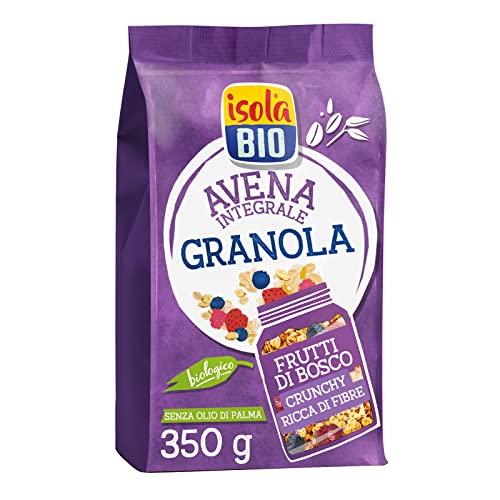 Isola Bio Granola Crunchy Biologica Frutti di Bosco, Tostata al Forno, Cereali da Colazione con Lamponi, Mirtilli e Fragole, 100% Ingredienti Naturali, per Vegani e Vegetariani, Formato 350gr