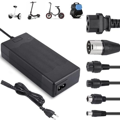 JIZZU Caricatore Monopattino Elettrico, 42V 2A AC Adattatore Hoverboard, Caricatore di Alimentazione Universale con 6 Connettori per Scooter Elettrici, Scooter per Equilibrio, Drifting Board