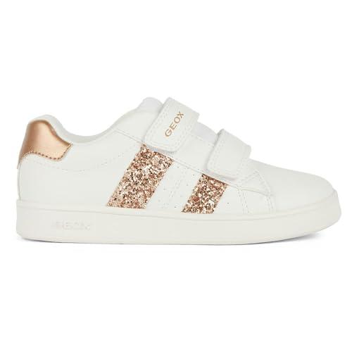 Geox J Eclyper Girl A, Scarpe da Ginnastica, Bianco Oro Rosa, 30 EU