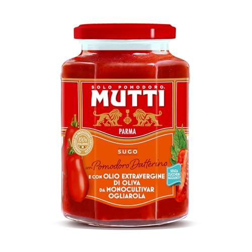 MUTTI - Sugo con pomodoro Datterino e Olio Extra Vergine d'Oliva da Monocultivar Ogliarola, 400g, Confezione da 6 unità