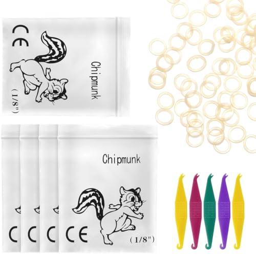 INGJIA Elastici in Gomma ortodontica da 1/8 Pollici Confezione da 500 Elastici Medi da 3,5 Once Trecce per Capelli Riparazione di spazi tra i Denti, Confezione da 5 parentesi graffe Distanziatore