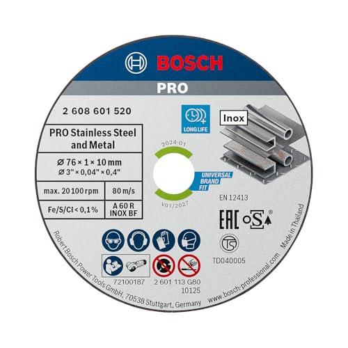 Bosch Professional 5 Dischi Expert Per Acciaio Inossidabile, Accessorio Per Smerigliatrice Angolare, Blu, 5 X 76 X 10 X 1 Mm
