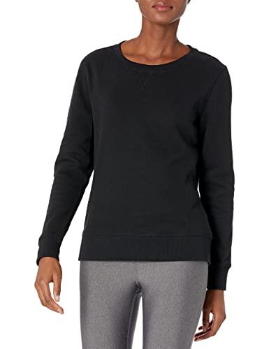Amazon Essentials Felpa in Pile Girocollo (Disponibile in Taglie Forti) Donna, Nero Puntinato, L