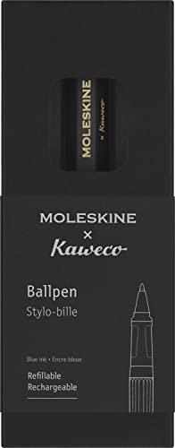 Moleskine x Kaweco, Penna a Sfera Ricaricabile in Plastica ABS, per Scrivere e Prendere Appunti, Ricaricabile con 1,0 mm di Inchiostro Blu Incluso, Colore Nero
