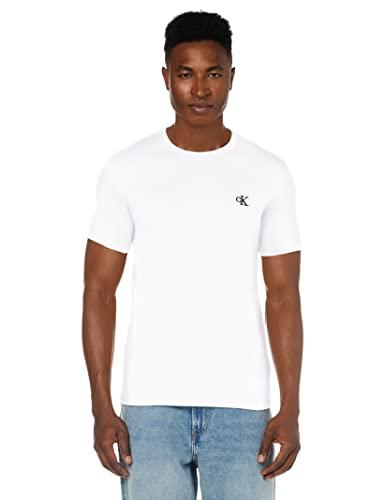 Calvin Klein Jeans Ck Essential Slim Tee, T-shirt Uomo, Bianco (Bright White), L