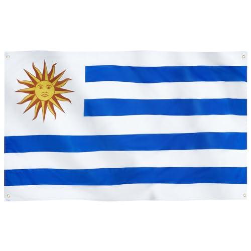 Runesol Bandiera Uruguay, 91x152cm, 3ft x 5ft, 4 Occhielli, Occhiello in Ogni Angolo, Uruguayan Flag, República Oriental Del Uruguay, Oriental Republic of Uruguay, Premium Flags, Inside, Epiphany