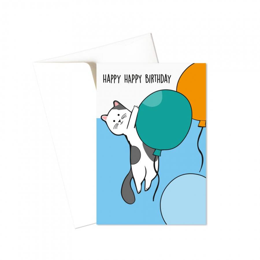 Biglietto d'auguri - Happy happy birthday - compleanno - regalo - gli stampati - biglietto d'auguri (formato 15 x 10,5 cm) - vuoto all'interno, ideale per il tuo messaggio personale.