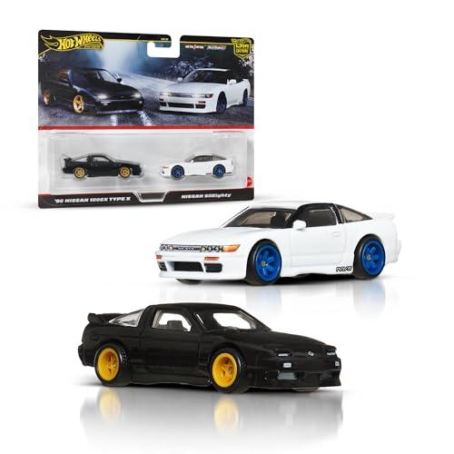 Hot Wheels Premium Car Culture, Set da 2 veicoli da collezione in scala 1:64, pneumatici Real Riders, telaio in Metallo e dettagli autentici, giocattolo per bambini, 3+ anni, JBK96