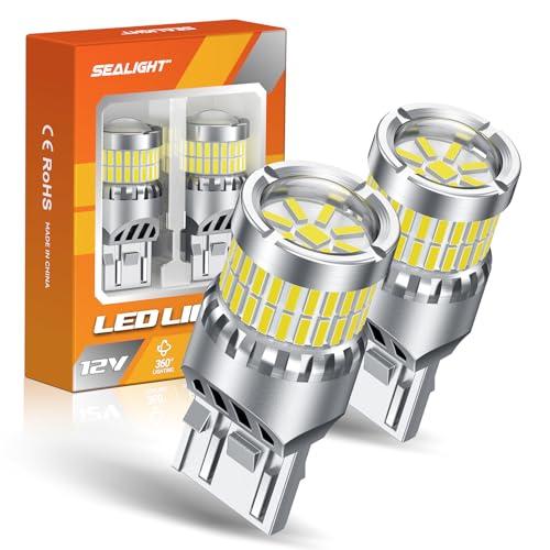 SEALIGHT Lampadina LED W21W T20 7440 7443 per Luci di Retromarcia e Luci dei Freni, Bianco 6500K, 2 pezzi