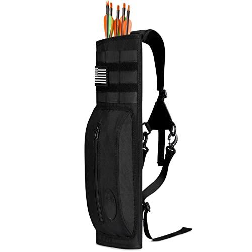 G4Free Archery Freccia posteriore Faretra con Sistema Molle Tela Spalla Appeso Caccia bersaglio Supporto con Tasca per Tiro a bersaglio Pratica